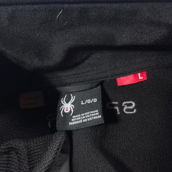 Spyder Jacket Men Large Black‎ Stretch Fleece Full Zip Lightweight Waffle Warm - Picture 8 of 11